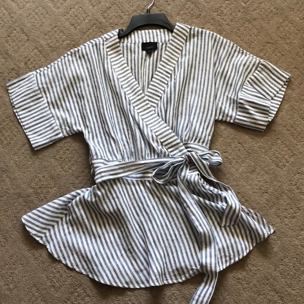 Cotton wrap blouse